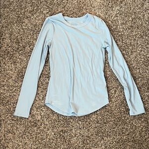 No Boundaries Sky Blue Ribbed Top